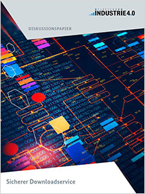 Cover der Publikation Industrie 4.0 - Ein Disskusionspapier zum Sicheren Download