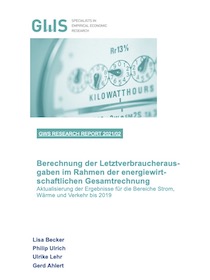 Cover der Publikation Berechnung der Letztverbraucherausgaben im Rahmen der energiewirtschaftlichen Gesamtrechnung