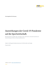 Cover der Publikation Auswirkungen der Covid-19-Pandemie auf die Sportwirtschaft