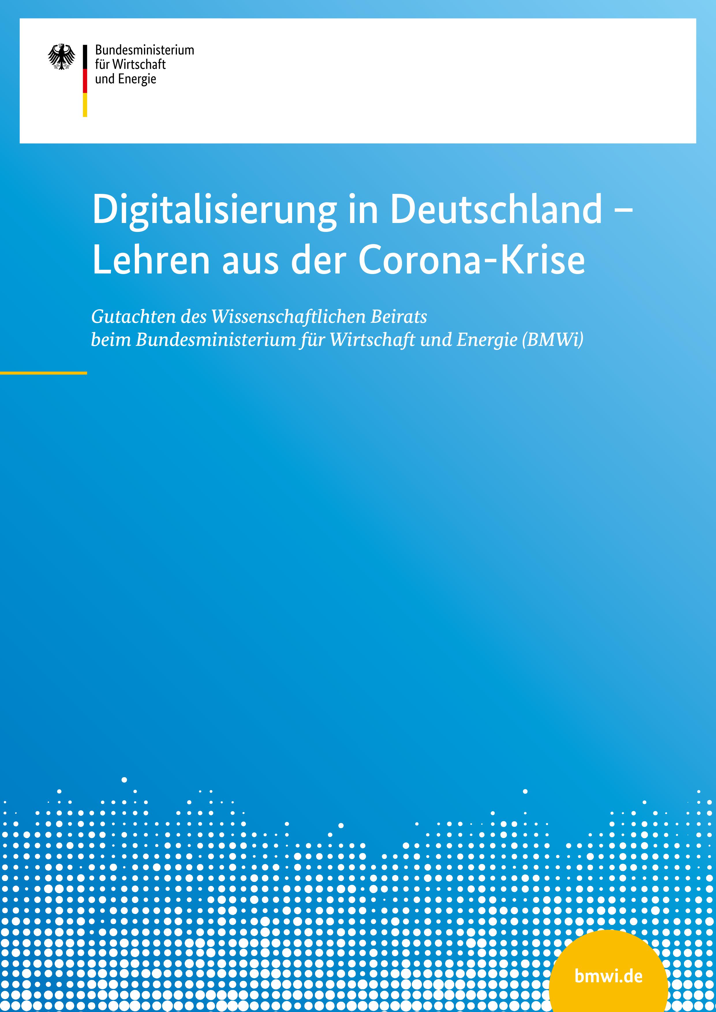 Cover des Gutachtens "Digitalisierung in Deutschland - Lehren aus der Corona-Krise"