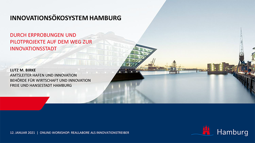 Cover der Präsentation "Innovationsökosystem Hamburg"