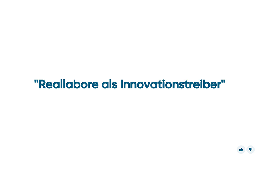 Cover der Umfrage "Reallabore als Innovationstreiber"