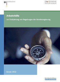 Cover der Publikation "Arbeitshilfe zur Evaluierung von Regelungen der Bundesregierung"