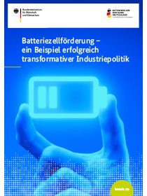 Cover der Publikation Batteriezellförderung – ein Beispiel erfolgreich transformativer Industriepolitik