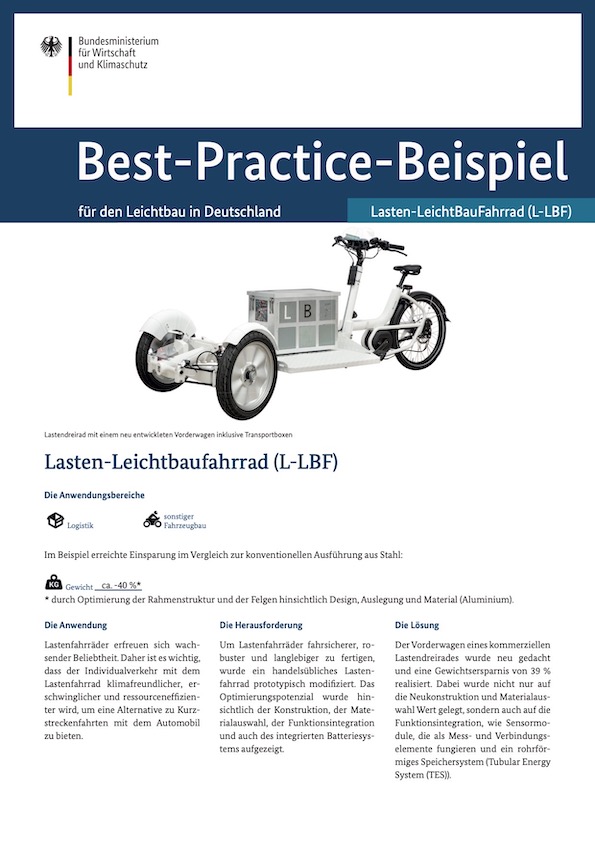 Cover der Publikation Leichtbau Best-Practice-Beispiel