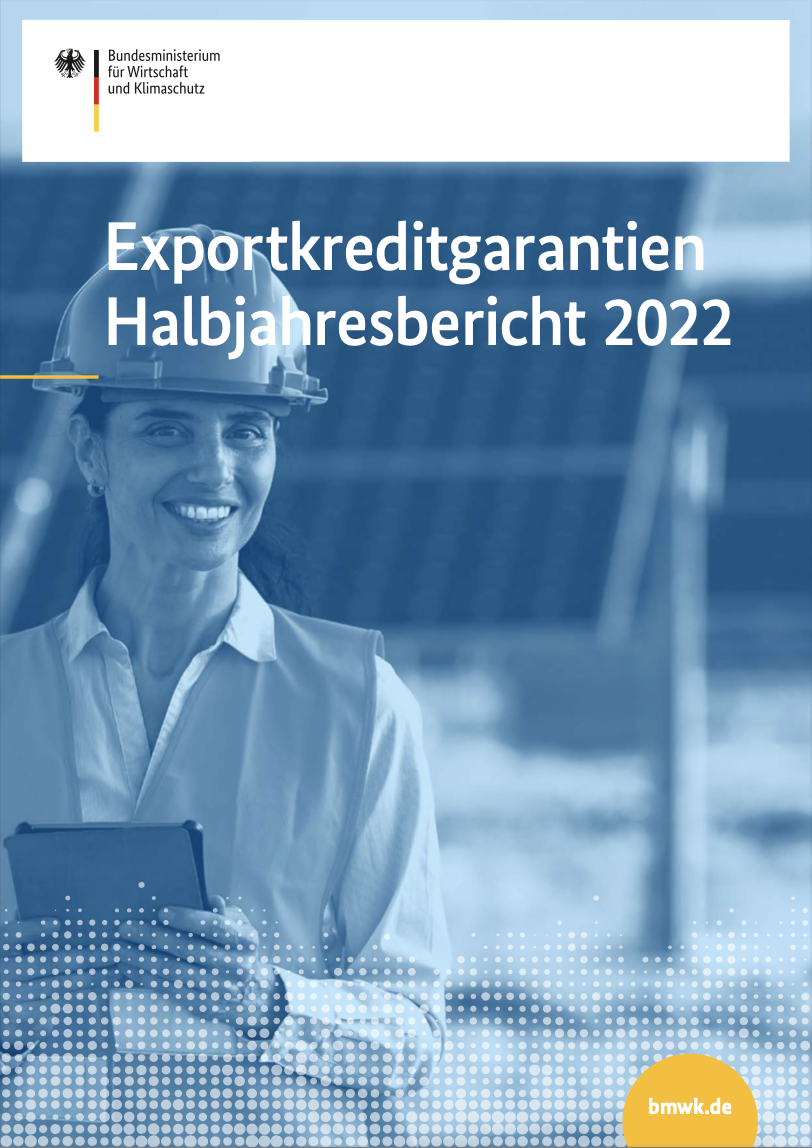 Cover der Publikation "Exportkreditgarantien Halbjahresbericht 2022"