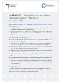 Cover Reallabore – Innovationen ermöglichen, Regulierung weiterentwickeln