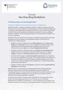 Cover der Publikation Konzept für einen One-Stop-Shop Reallabore