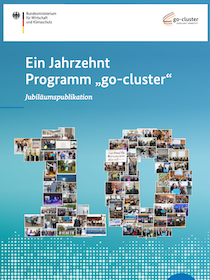 Cover von ein Jahrzehnt Programm „go-cluster“- Jubiläumspublikation