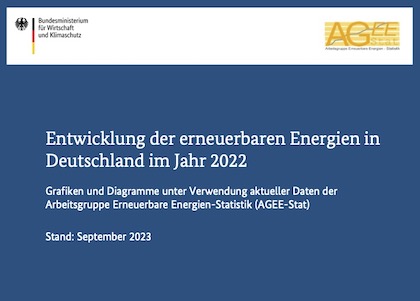 Coverbild für „Entwicklung der erneuerbaren Energien in Deutschland im Jahr 2022”