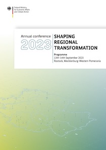 Programm Jahrestagung Regionale Transformation Gestalten 2023 Cover (englisch)