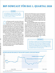 Cover der Publikation Schlaglichter der Wirtschaftspolitik "BIP-Nowcast für das 1. Quartal 2020"