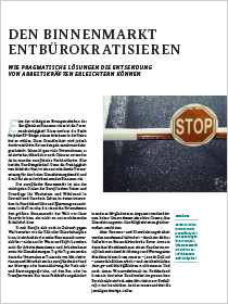 Cover der Publikation Schlaglichter der Wirtschaftspolitik "Den Binnenmarkt entbürokratisieren"