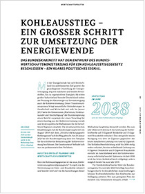 Cover der Publikation Schlaglichter der Wirtschaftspolitik "Kohleausstieg - Ein großer Schritt zur Umsetzung der Energiewende"