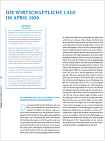 Cover der Publikation Schlaglichter der Wirtschaftspolitik "Die wirtschaftliche Lage im April 2020"