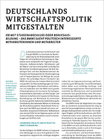 Cover der Publikation Schlaglichter der Wirtschaftspolitik "Deutschlands Wirtschaftspolitik mitgestalten"