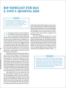 Cover der Publikation Schlaglichter der Wirtschaftspolitik "BIP-Nowcast für das 2. und 3. Quartal 2020"