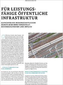 Cover der Publikation Schlaglichter der Wirtschaftspolitik "Für leistungsfähige öffentliche Infrastruktur"