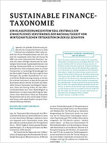 Cover der Publikation Schlaglichter der Wirtschaftspolitik "Sustainable Finance-Taxonomie"