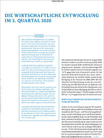 Cover der Publikation Schlaglichter der Wirtschaftspolitik "Die wirtschaftliche Entwicklung im 2. Quartal 2020"