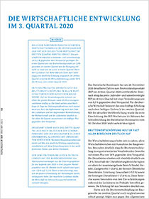 Cover der Publikation Schlaglichter der Wirtschaftspolitik "Die wirtschaftliche Entwicklung im 3. Quartal 2020"