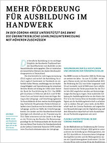 Cover der Publikation Schlaglichter der Wirtschaftspolitik "Mehr Förderung für Ausbildung im Handwerk"