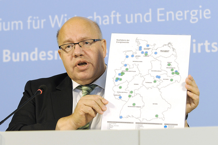 Bundeswirtschaftsminister Peter Altmaier verkündet die Gewinner des Ideenwettbewerbs „Reallabore der Energiewende“.