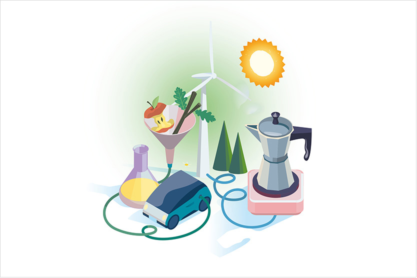 Illustration zum Thema "Im Fokus: Wie wird die Produktion klimaneutral?"