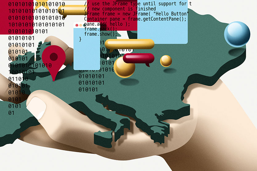 Illustration zum Thema "Gaia-X: Für ein digital souveränes Europa"