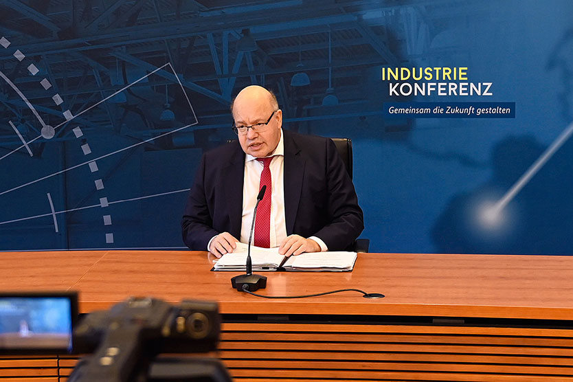 Bundesminister Peter Altmaier warb auf der Industriekonferenz 2020 für eine starke industrielle Basis und die Förderung von Zukunftsinvestitionen.