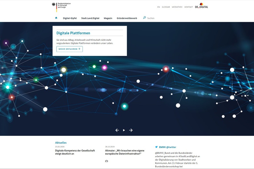 Screenshot der Webseite "de.digital"