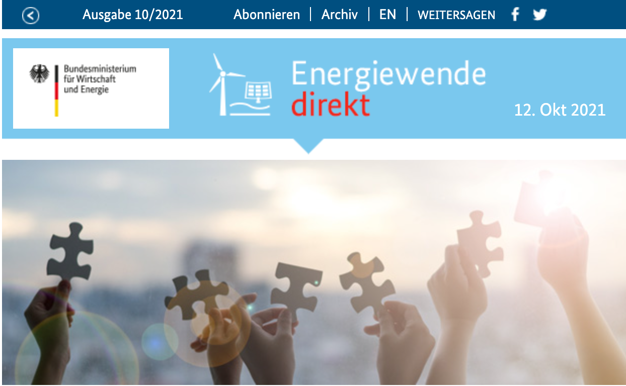 Screenshot der Website www.bmwi-energiewende.de