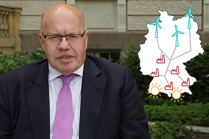 Screenshot aus dem Video Bundesminister Peter Altmaier über den Ausbau der deutschen Stromnetze