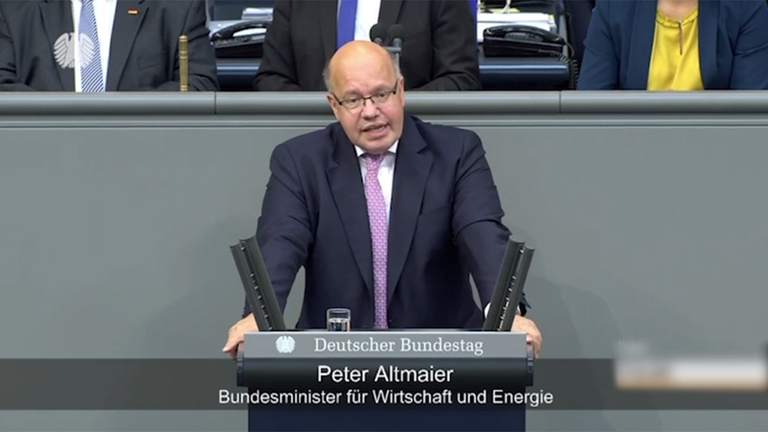 Screenshot aus dem Video Bundesminister Altmaier zum Haushalt 2018