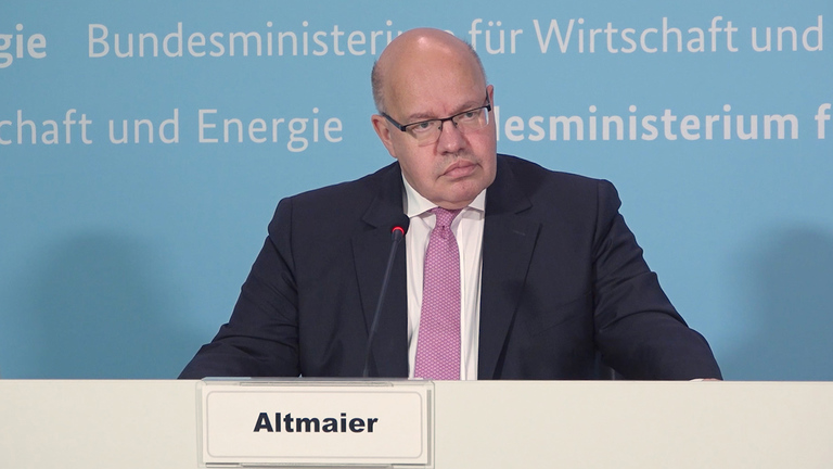 Screenshot aus dem Video Pressestatement von Bundesminister Altmaier 