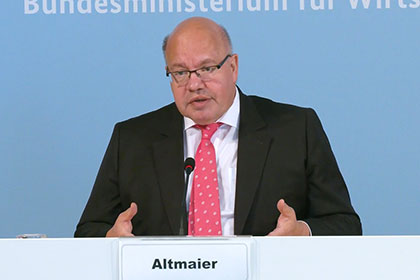 Screenshot aus dem Video Pressestatement von Bundesminister Altmaier zur Einigung auf ein EU-Haushaltspaket
