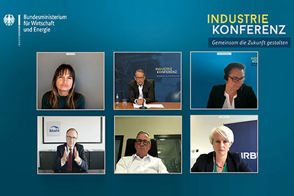 Screenshot aus dem Video Panel 2 der dritten Industriekonferenz am 4. November 2020: „Clean Industry: Der neue Wachstumsmotor?“ mit Staatssekretär Dr. Ulrich Nußbaum