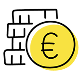 Icon Geld und Eurozeichen