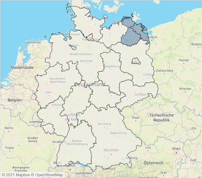 Region Nordöstliches Mecklenburg-Vorpommern Karte