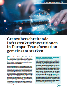 Cover: Grenzüberschreitende Infrastrukturinvestitionen in Europa: Transformation gemeinsam stärken
