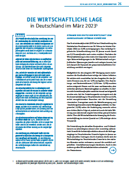 Cover DIE WIRTSCHAFTLICHE LAGE in Deutschland im März 2023