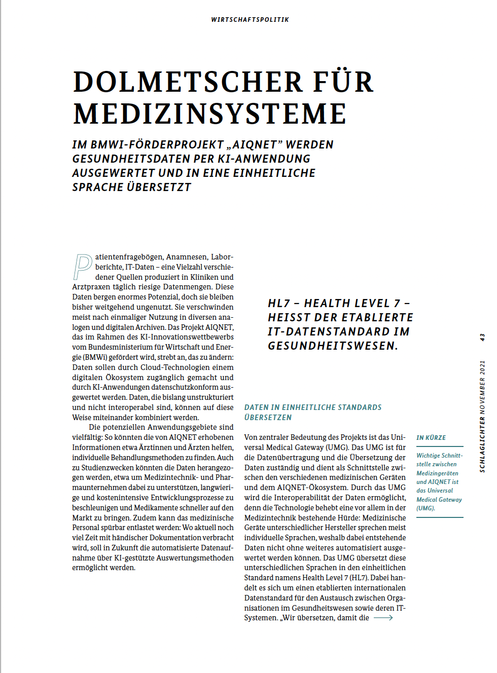 Coverbild Dolmetscher für Medizinsysteme