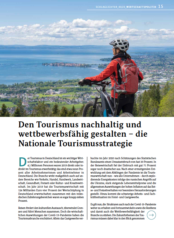 Cover Artikel Den Tourismus nachhaltig und wettbewerbsfähig gestalten – die Nationale Tourismusstrategie
