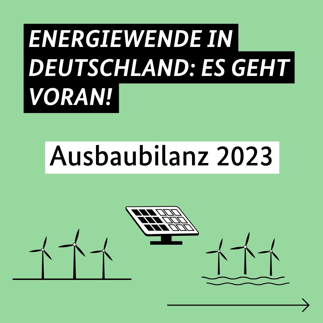 Erneuerbare Energien: Ausbau im 1. Halbjahr 2023