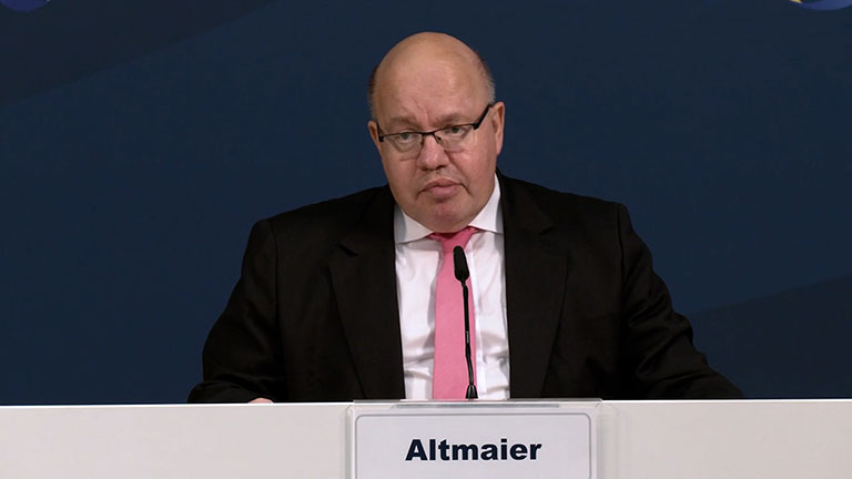 Screenshot aus dem Video Pressestatement von Peter Altmaier zum Beschluss der EEG-Novelle durch den Bundestag