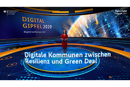 Screenshot aus dem Video: Digital-Gipfel 2020: Digitale Kommunen zwischen Resilienz und Green Deal Plattform 2 „Innovative Digitalisierung der Wirtschaft“