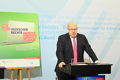 Bundeswirtschaftsminister Peter Altmaier zum Thema Lieferkettengesetz kommt