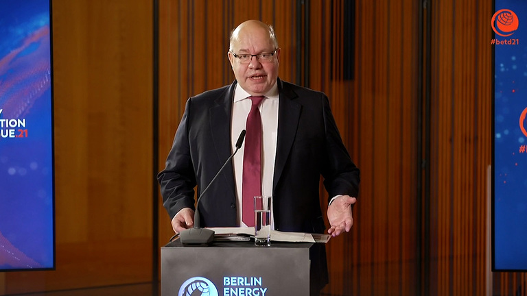 Bundeswirtschaftsminister Peter Altmaier bei der Eröffnungsrede zum 7. Berlin Energy Transition Dialogue