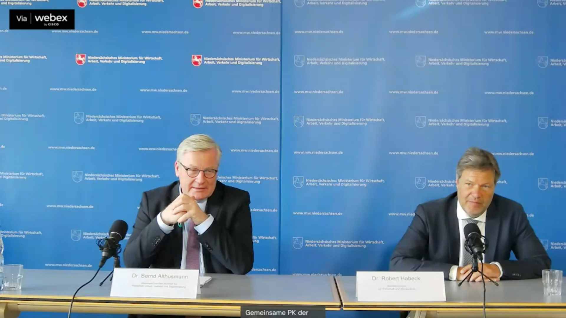 Pressestatement im Anschluss an das Gespräch von Wirtschaftsminister Bernd Althusmann mit Bundeswirtschaftsminister Robert Habeck