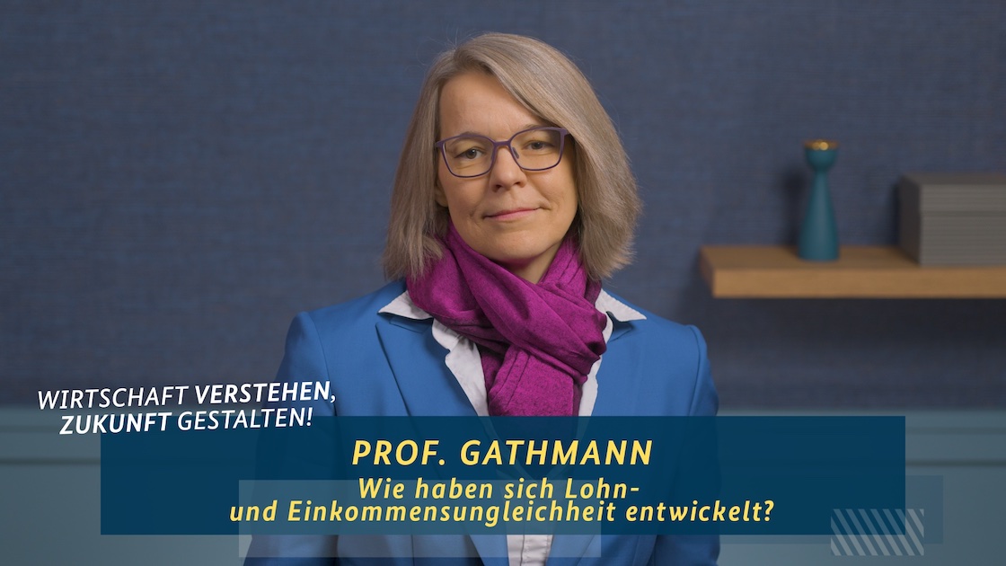 Video-Standbild „Prof. Christina Gathmann – Wie haben sich Lohn- und Einkommensungleichheit entwickelt?”